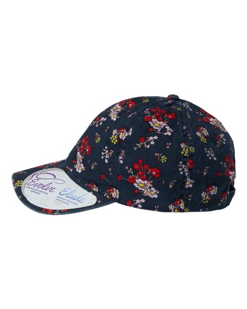 Ponytail navy floral Ball Cap Hat