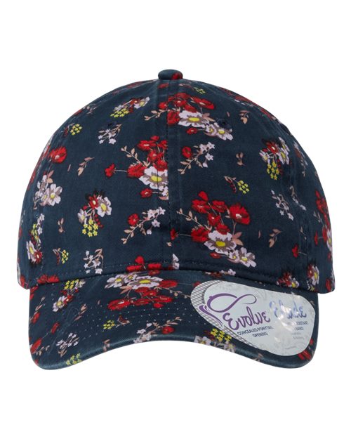 Ponytail navy floral Ball Cap Hat