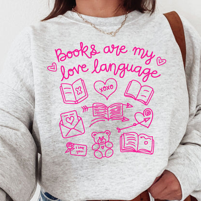 Bookish Doodles Love Themed Sweatshirt