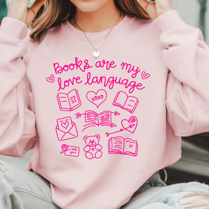 Bookish Doodles Love Themed Sweatshirt