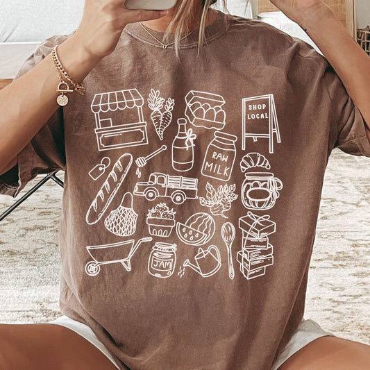 Farmers Market Doodle T-shirt