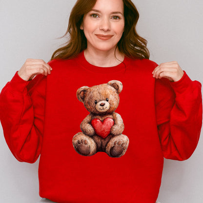 Classic Teddy Bear Love Heart Sweatshirt