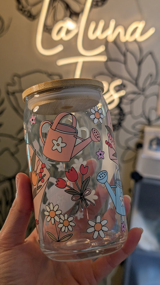 Spring Garden inspired Glass Cup