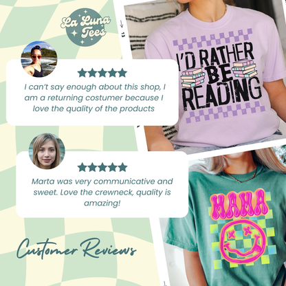 Mama Neon Smiley Face Checkered Trendy Tshirt