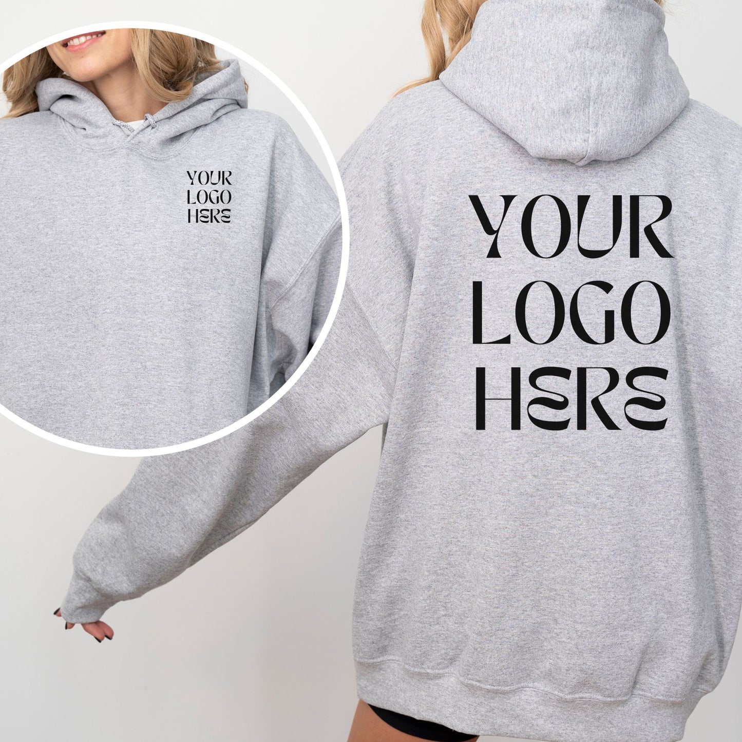 Custom Logo Hoodie Sweatshirt for Small Business