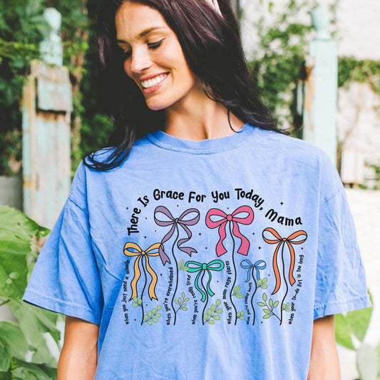 Positive Affirmations for Mama / Motherhood Grace / Colorful Bows for MOM Shirt