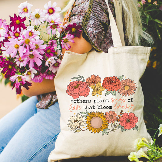 Tote bag for mama / Colorful Floral Motherhood Shopping Bag