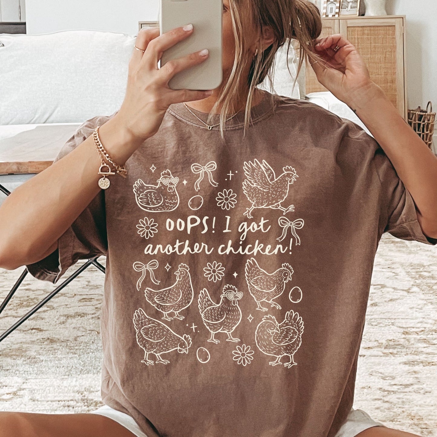 Chicken Doodle Shirt for local Farmer Gardener oops I bought another chicken tee