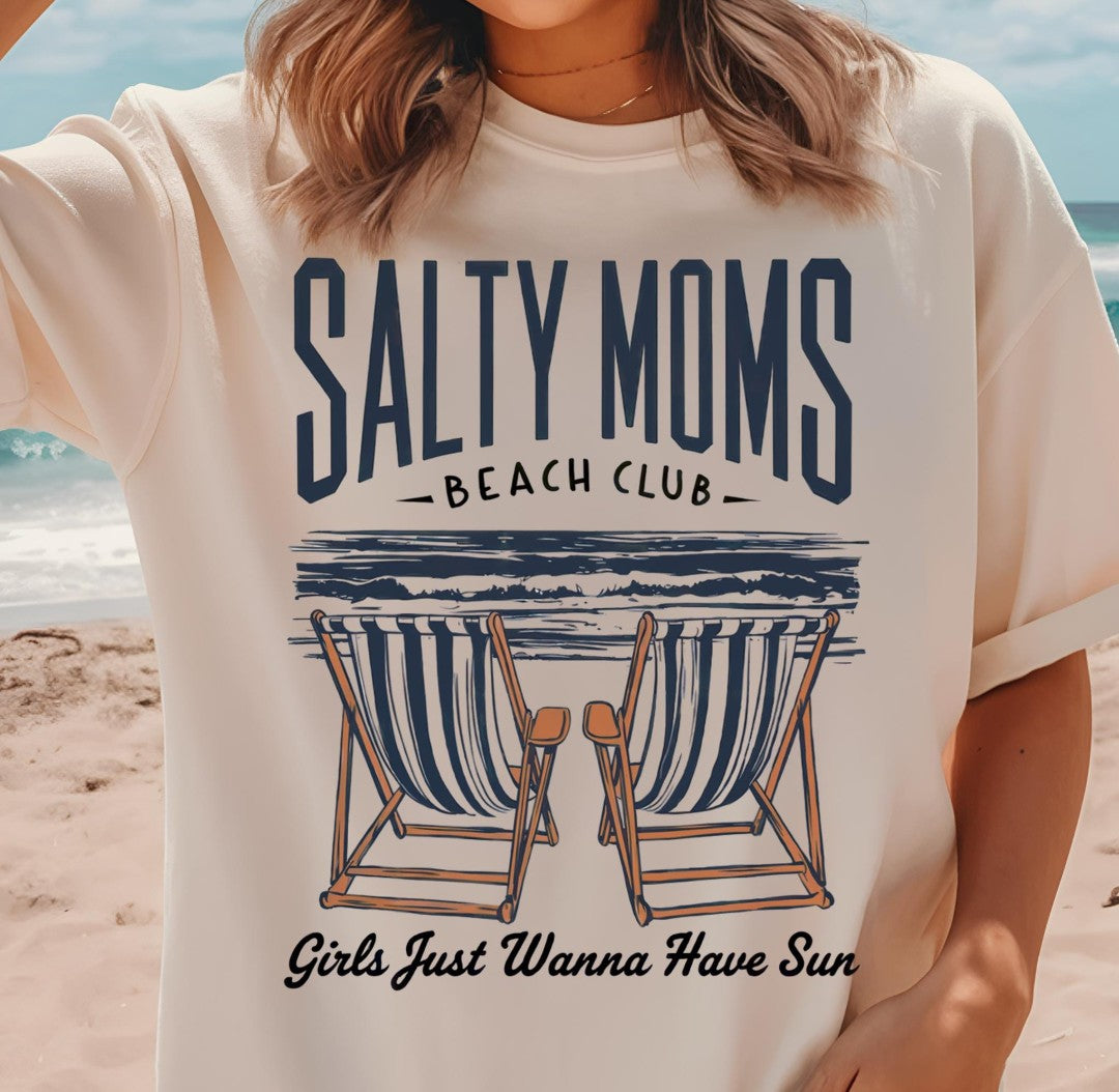 Salty Moms Beach Club trendy summer shirt