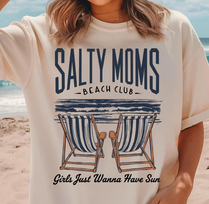 Salty Moms Beach Club trendy summer shirt